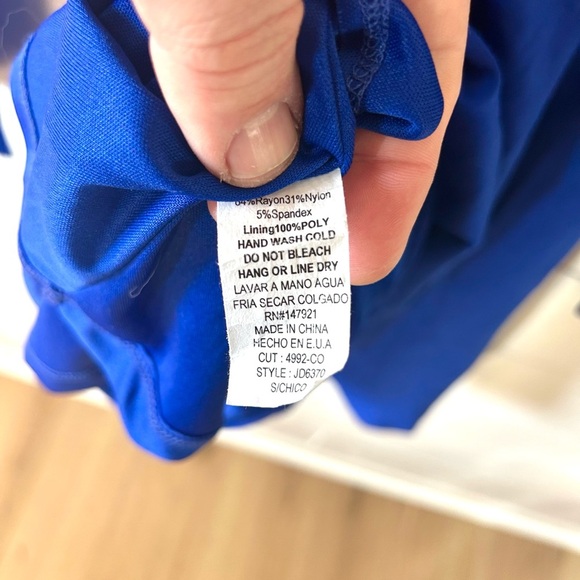 Blue Long Sleeve Dress - Picture 3 of 5